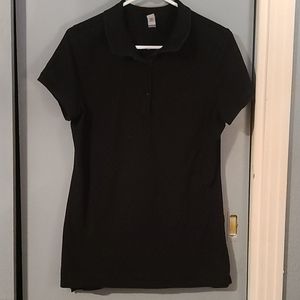 Juniors black polo top